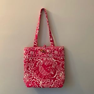 Vera Bradley tote in Twirly Birds Pink